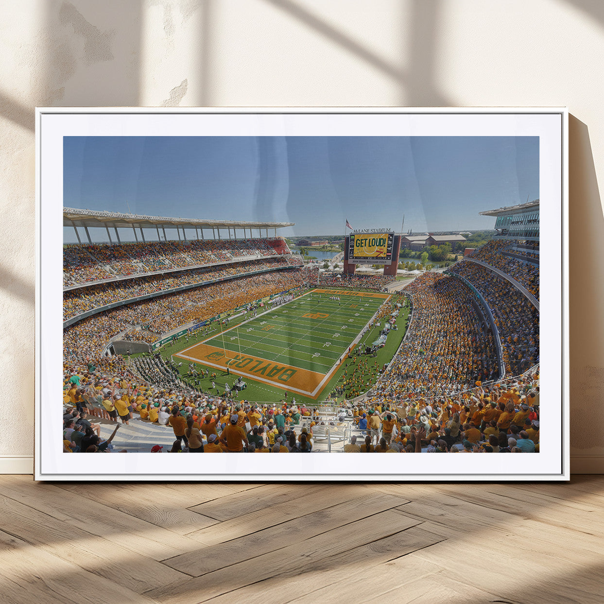 MGC-FP-36x24 - Baylor University Bears Football Team Print - Waco McLane Stadium Wall Art Canvas Print