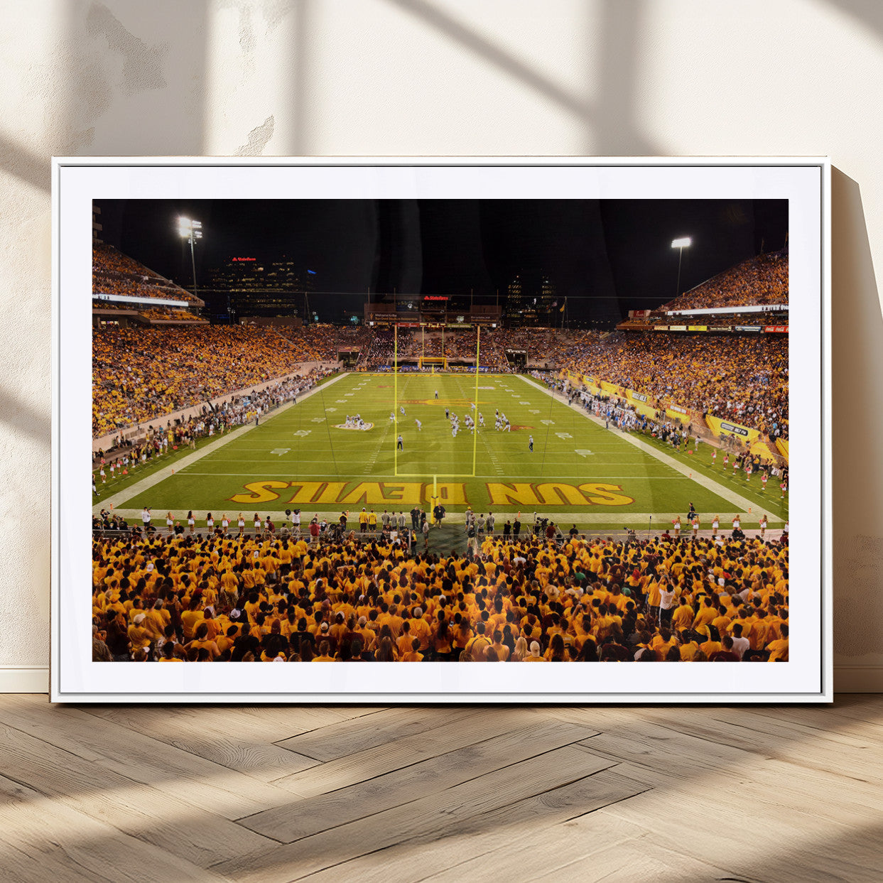 MGC-FP-36x24 - ASU Sun Devils Football Team Print - Phoenix Mountain America Stadium Wall Art Canvas Print