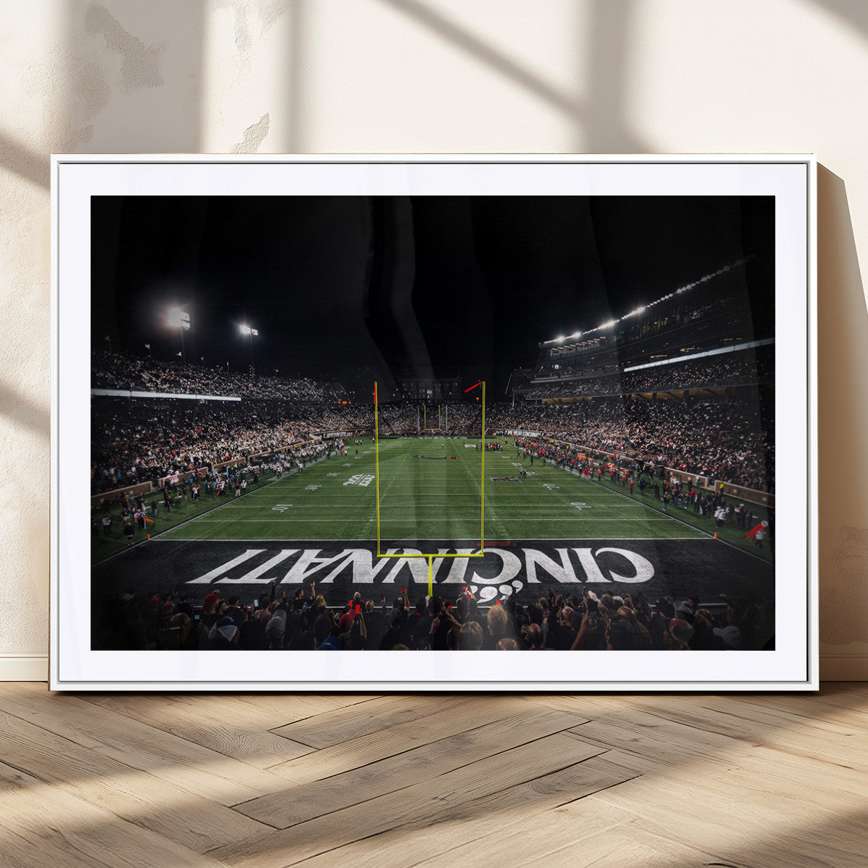 MGC-FP-36x24 - Cincinnati Bearcats Football Team Print - Nippert Stadium Wall Art Canvas Print