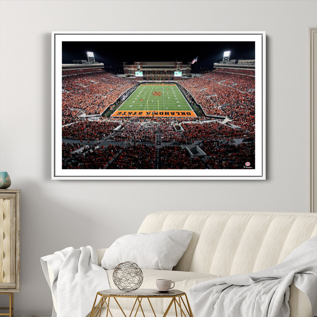 Oklahoma State Cowboys Canvas Print, Football Team Print - Stillwater Boone Pickens Stadium Wall Art Canvas Print