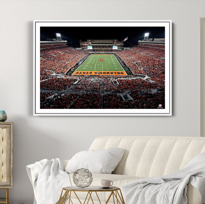 Oklahoma State Cowboys Canvas Print, Football Team Print - Stillwater Boone Pickens Stadium Wall Art Canvas Print