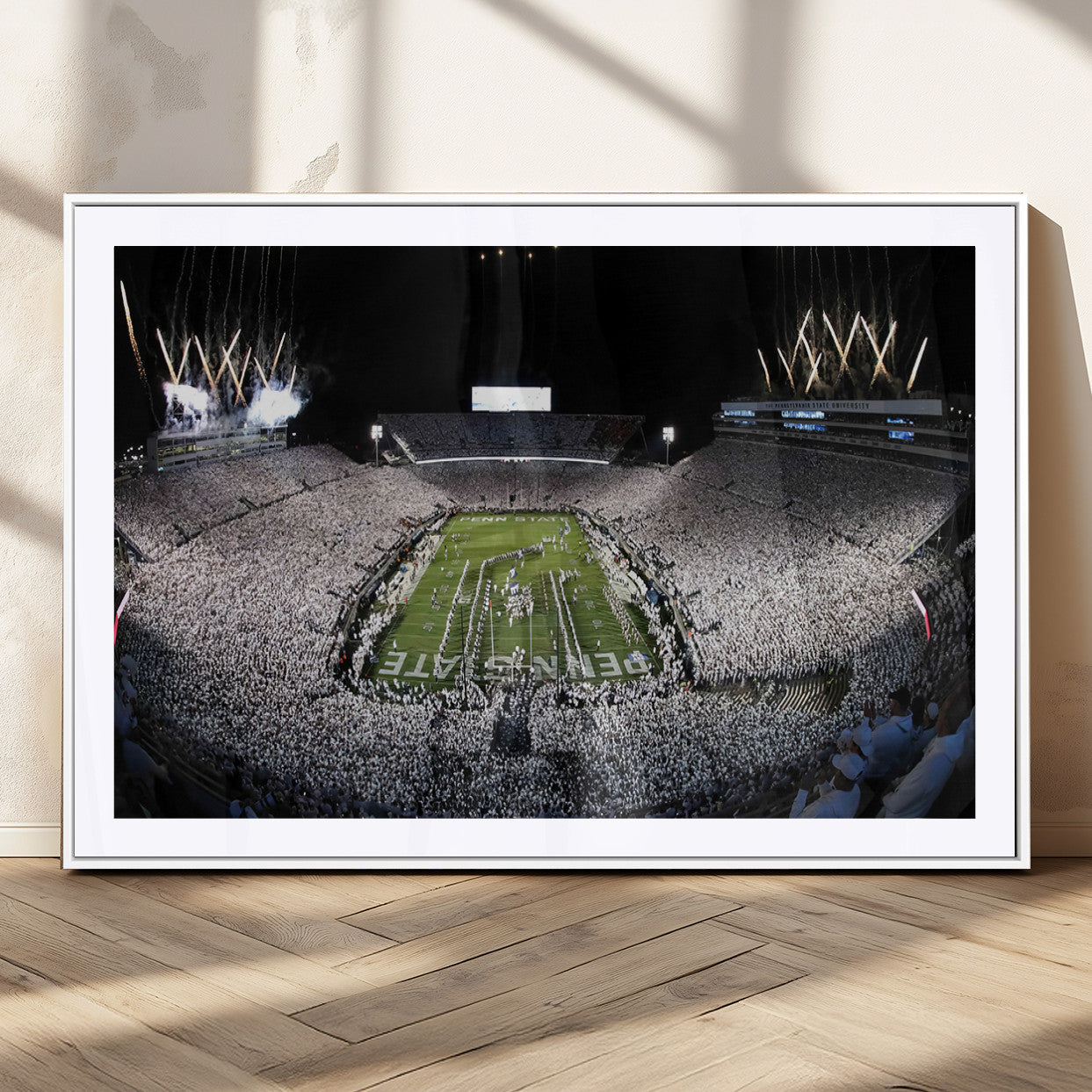 84537-MGC-FP-36x24_White-Penn State Beaver Stadium Canvas Wall Art - Nittany Lions Football Print