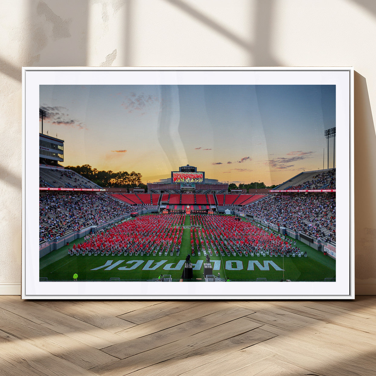 MGC-FP-36x24 - NC State Wolfpack Football Team Print Wall Art - Raleigh Carter-Finley Stadium Wall Art Canvas Print