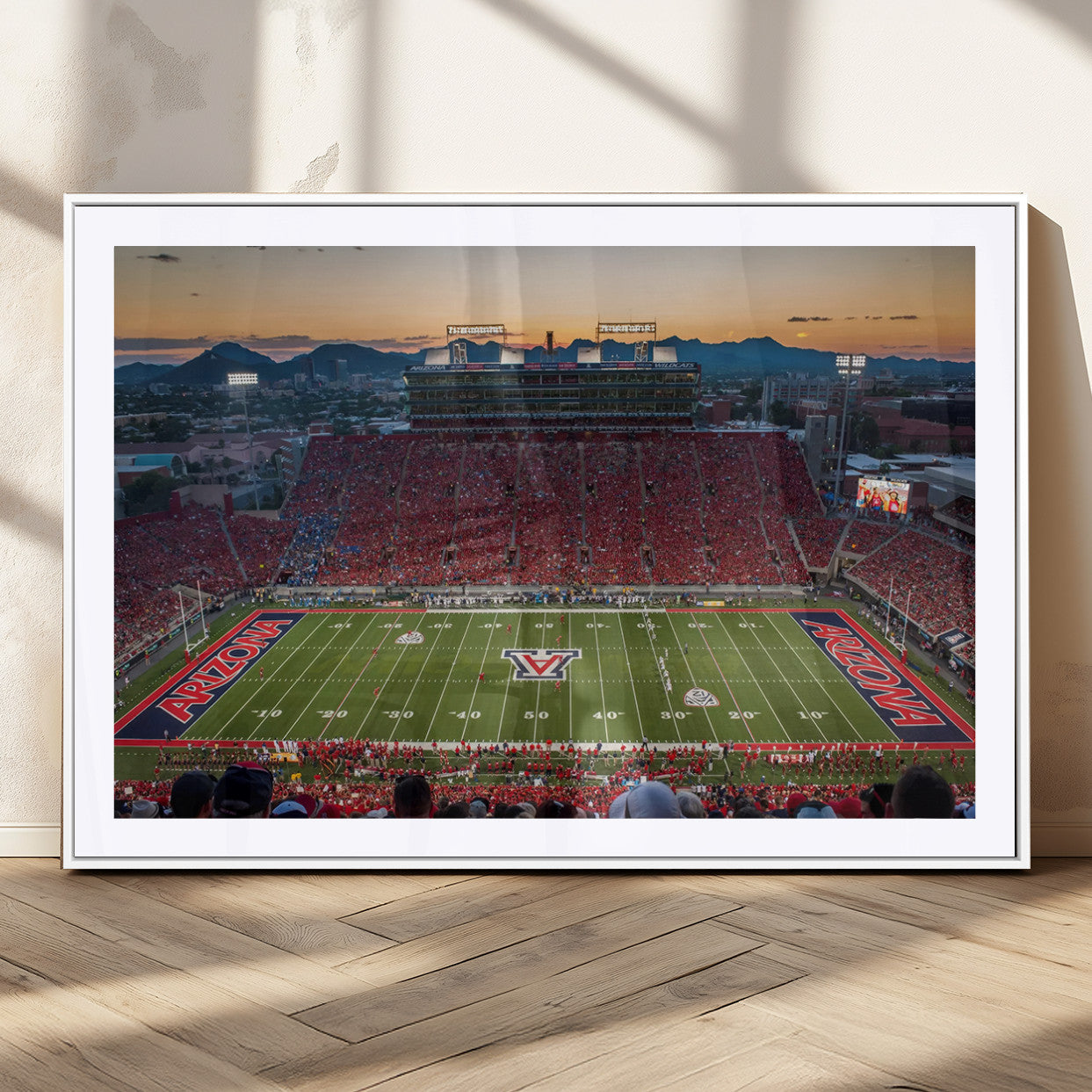 MGC-FP-36x24 - Arizona Wildcats Football Team Print - Tucson Arizona Stadium Wall Art Canvas Print