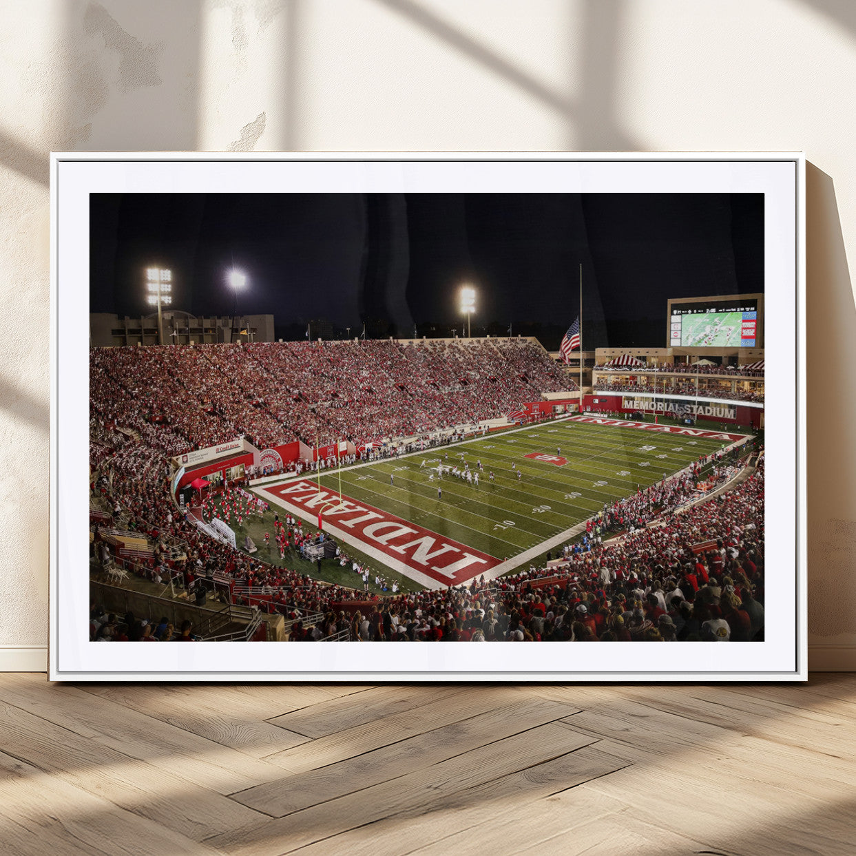 MGC-FP-36x24 - Indiana University Hoosiers Football Team Print Canvas - Bloomington Memorial Stadium Wall Art