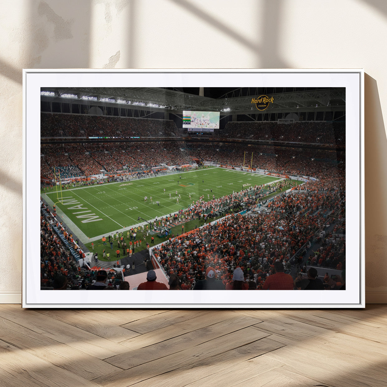 MGC-FP-36x24 - Miami Hurricanes Football Team Print Canvas- Miami Hard Rock Stadium Wall Art Canvas Print