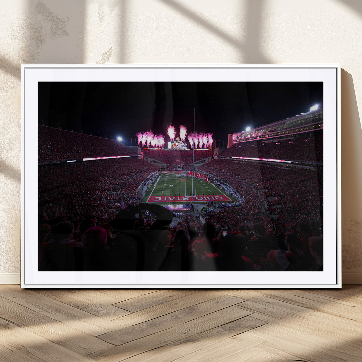 MGC-FP-36x24 - Ohio State University Buckeyes Football Team Print - Columbus Ohio Stadium Wall Art Canvas Print
