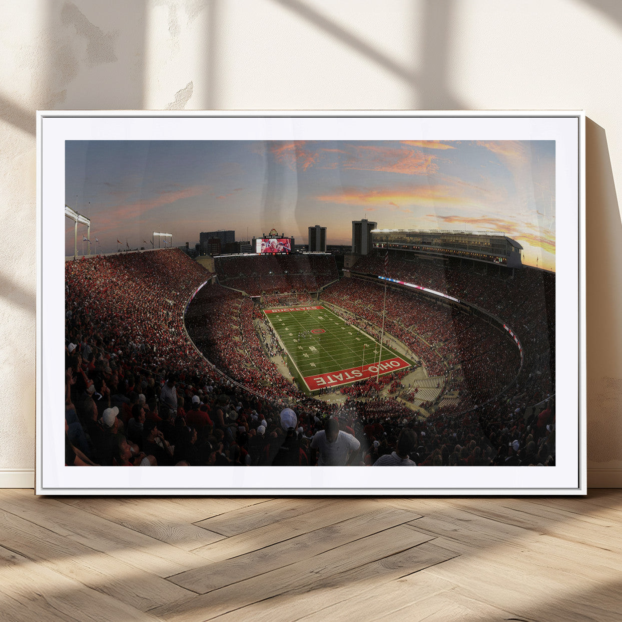 MGC-FP-36x24 - Ohio State University Buckeyes Football Team Print - Columbus Ohio Stadium Wall Art Canvas Print