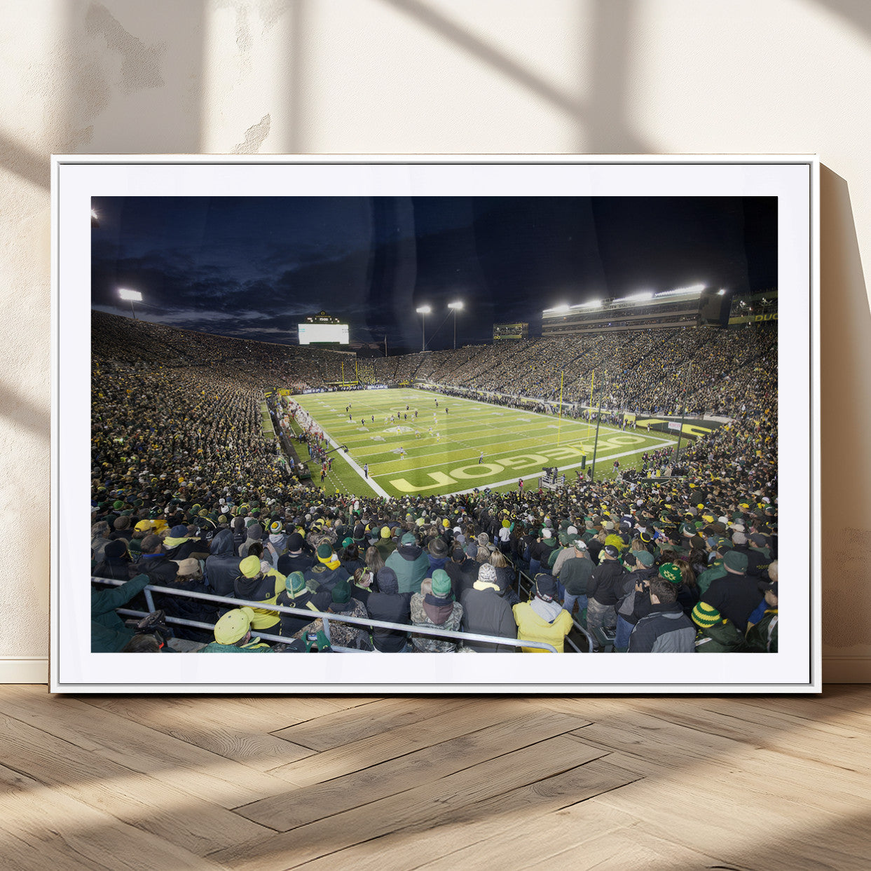 MGC-FP-36x24 - University of Oregon Ducks Football Team Print - Eugene Autzen Stadium Wall Art Canvas Print
