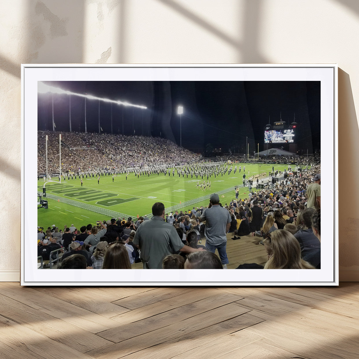 MGC-FP-36x24 - Purdue University Boilermakers Football Team Print - West Lafayette Ross-Ade Stadium Wall Art Canvas