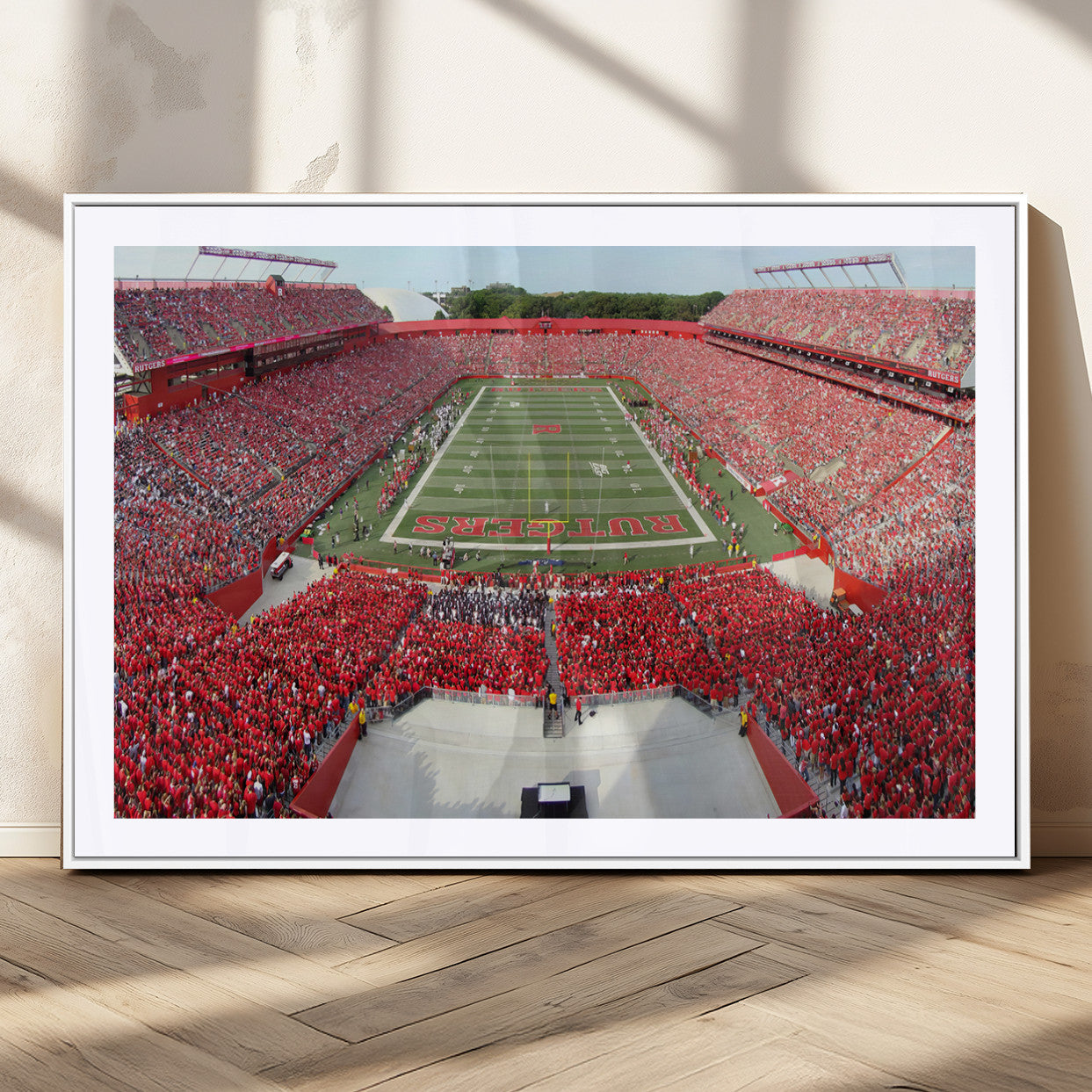 MGC-FP-36x24 - Rutgers Scarlet Knights Football Team Print - Piscataway SHI Stadium Wall Art Canvas Print