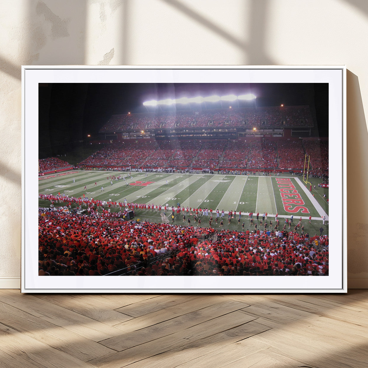 MGC-FP-36x24 - Rutgers University Scarlet Knights Football Team Print - Piscataway SHI Stadium Wall Art Canvas