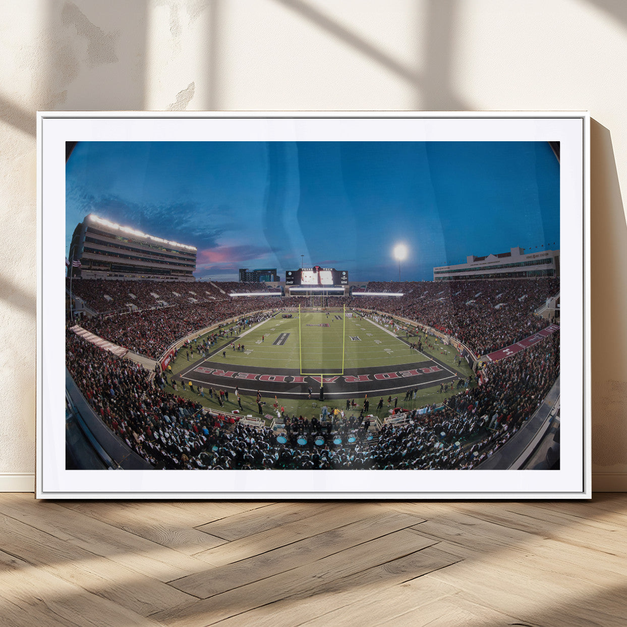 MGC-FP-36x24 - Texas Tech Red Raiders Canvas, Framed Football Team Print - Lubbock Jones AT&T Stadium Wall Art