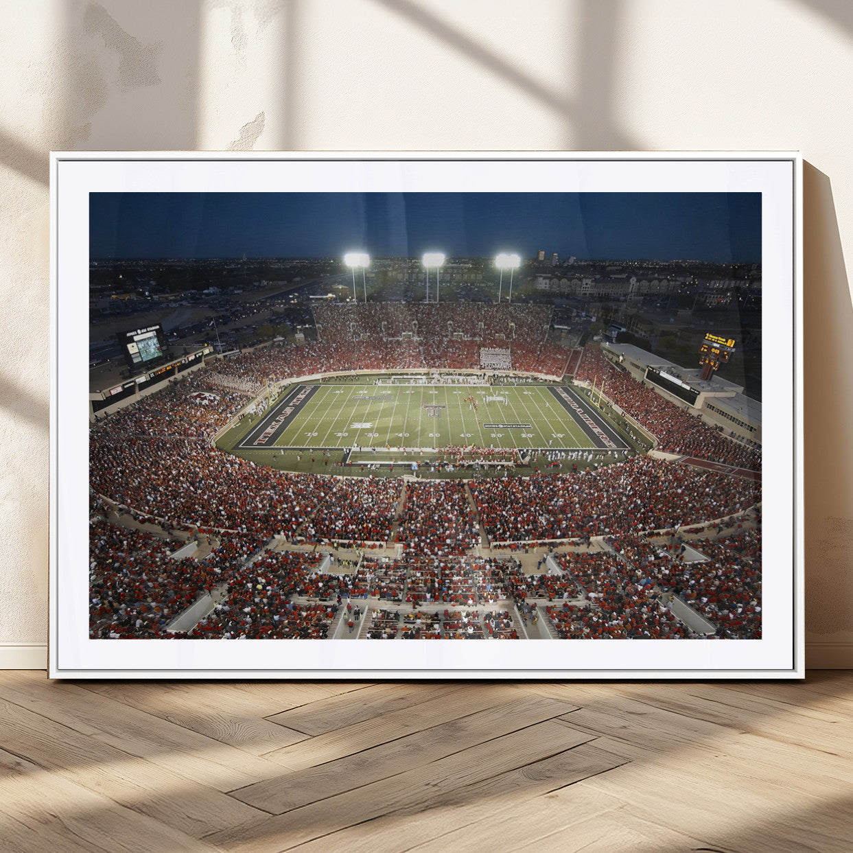MGC-FP-36x24 - Texas Tech Red Raiders Football Team Print - Lubbock Jones AT&T Stadium Wall Art Canvas Print