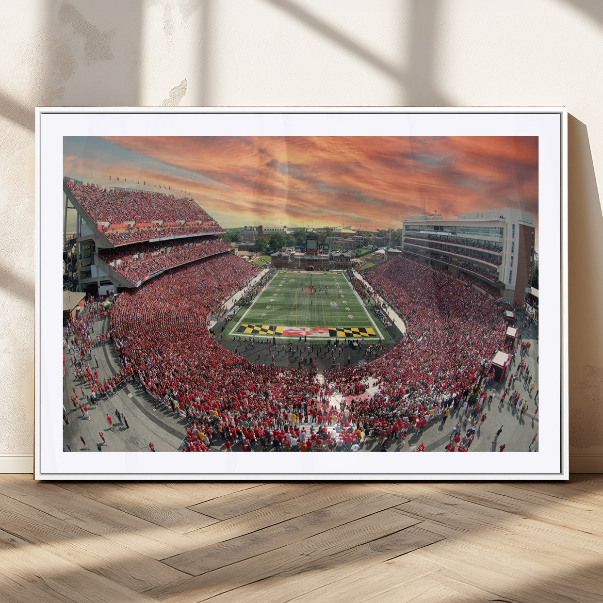 MGC-FP-36x24 - University of Maryland Terrapins Football Team Print - College Park SECU Stadium Wall Art Canvas