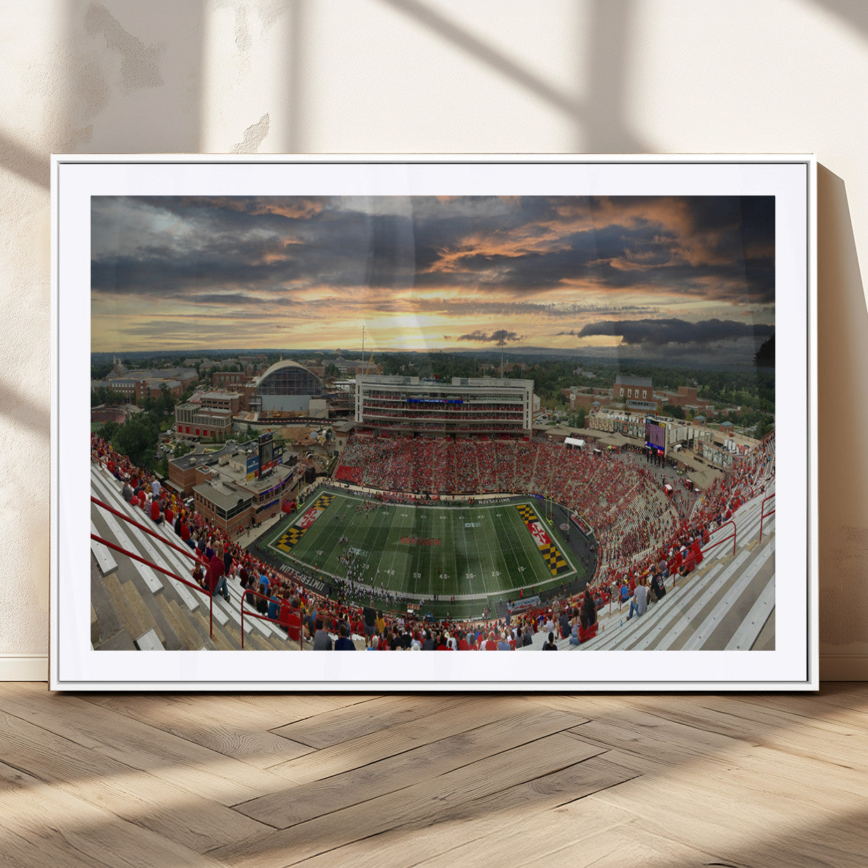 MGC-FP-36x24 - University of Maryland Terrapins Football Team Print - College Park SECU Stadium Wall Art Canvas