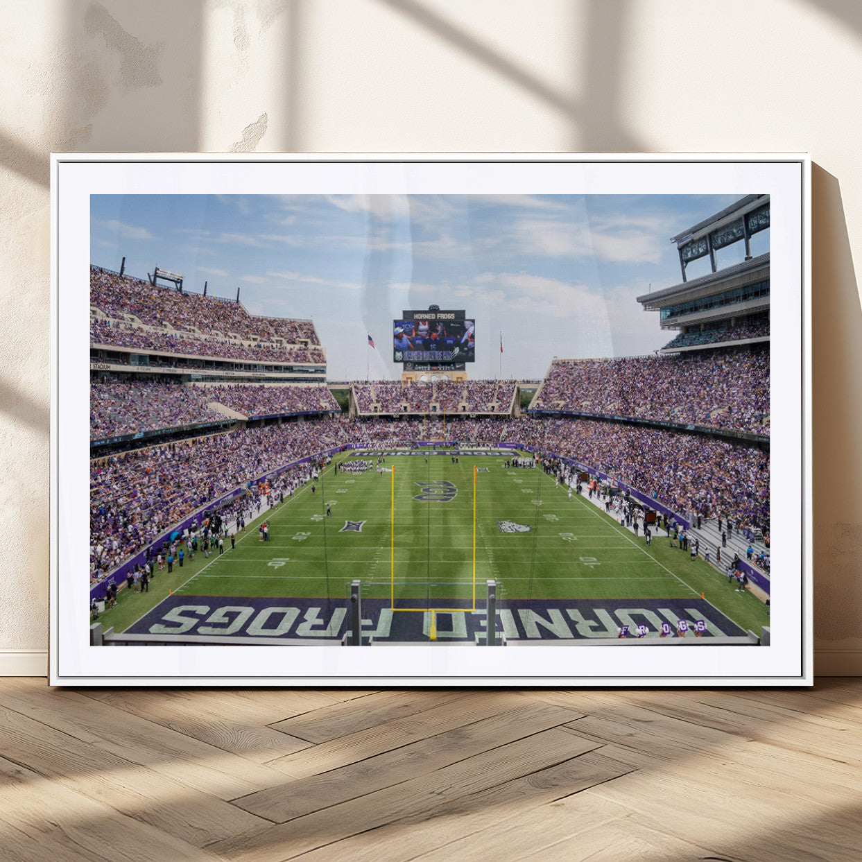 MGC-FP-36x24 - TCU Horned Frogs Football Team Print - Fort Worth Amon G. Carter Stadium Wall Art Canvas Print
