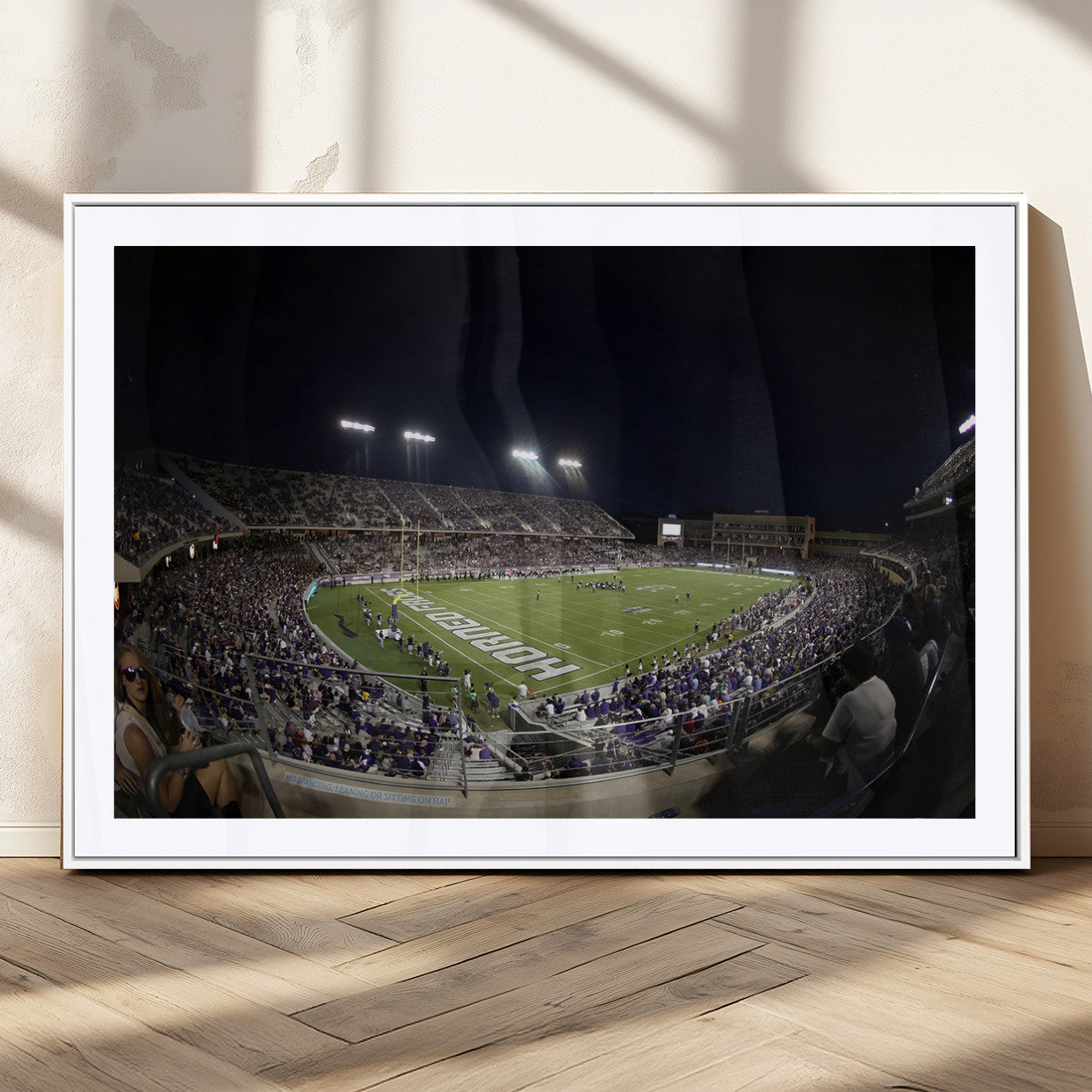 MGC-FP-36x24 - TCU Horned Frogs Football Team Print - Fort Worth Amon G. Carter Stadium Wall Art Canvas Print.