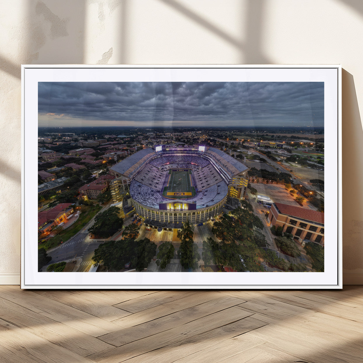 MGC-FP-36x24 - The Louisiana State University Tigers Football Team Print - Baton Rouge Tiger Stadium Wall Art