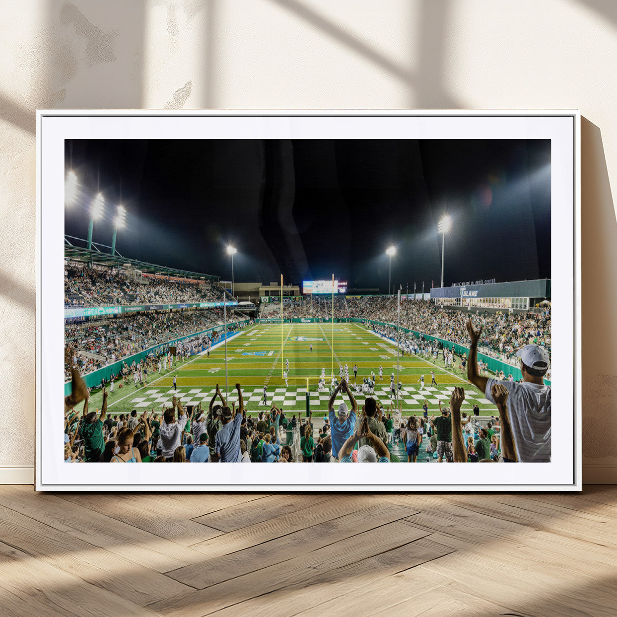 MGC-FP-36x24 - The Tulane University Green Wave Football Team Print - New Orleans Yulman Stadium Wall Art Canvas