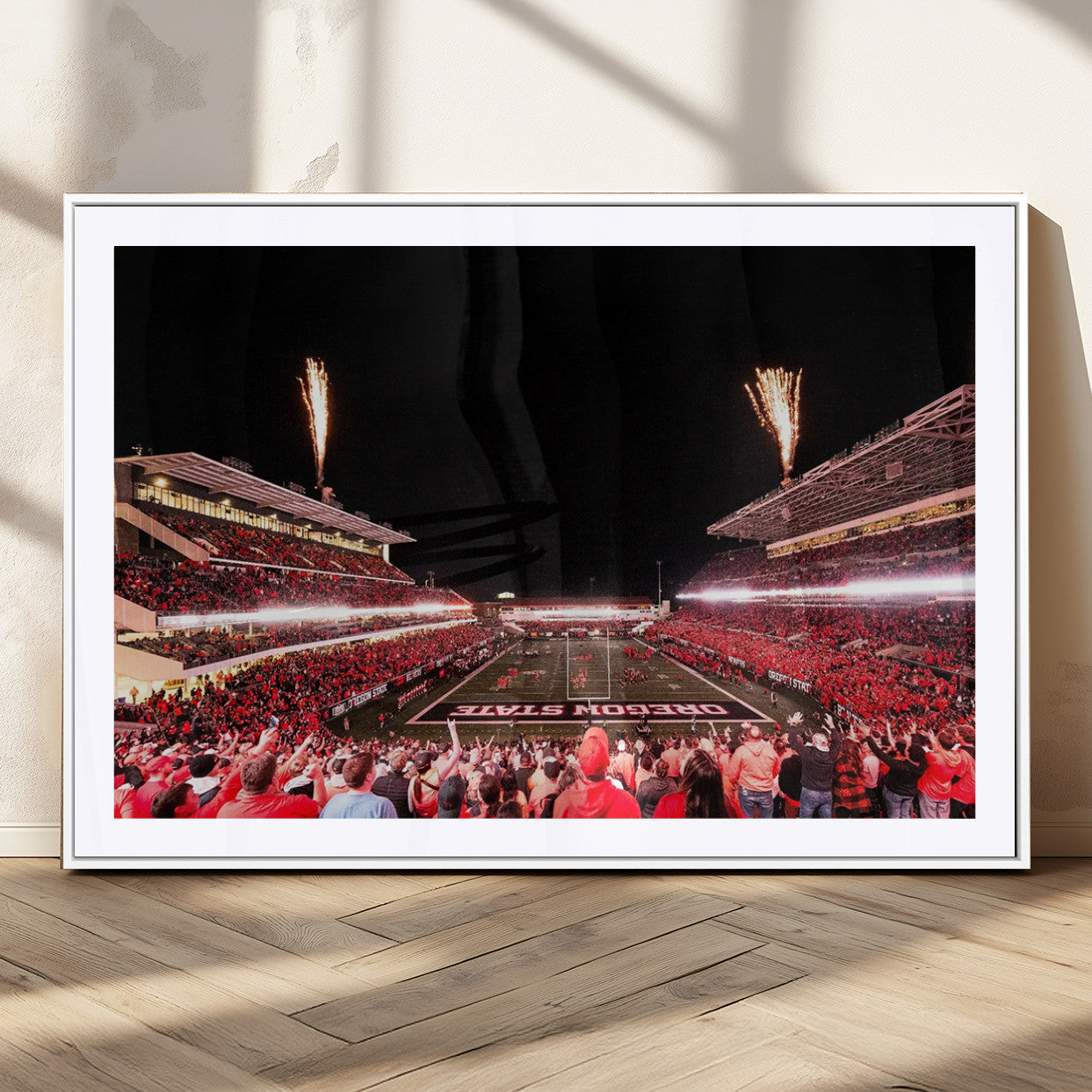 MGC-FP-36x24 - Oregon State Beavers Football Team Print - Corvallis Reser Stadium Wall Art Canvas Print