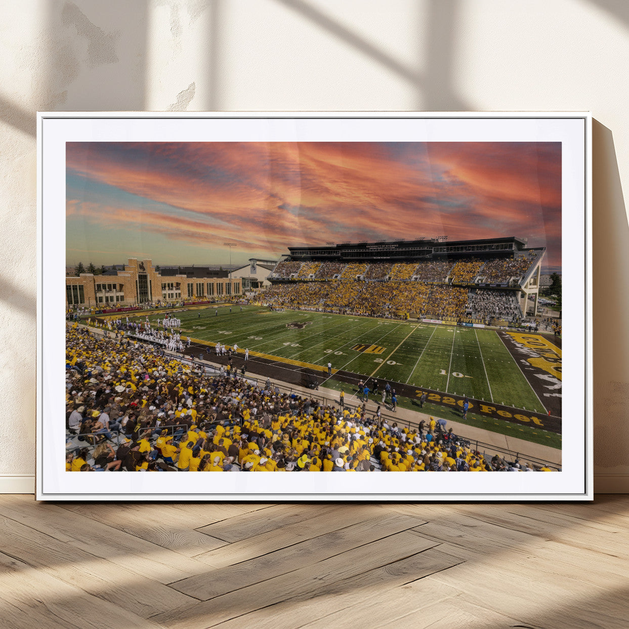 MGC-FP-36x24 - University of Wyoming Cowboys Football Team Print - Laramie Jonah Field War Memorial Stadium Wall
