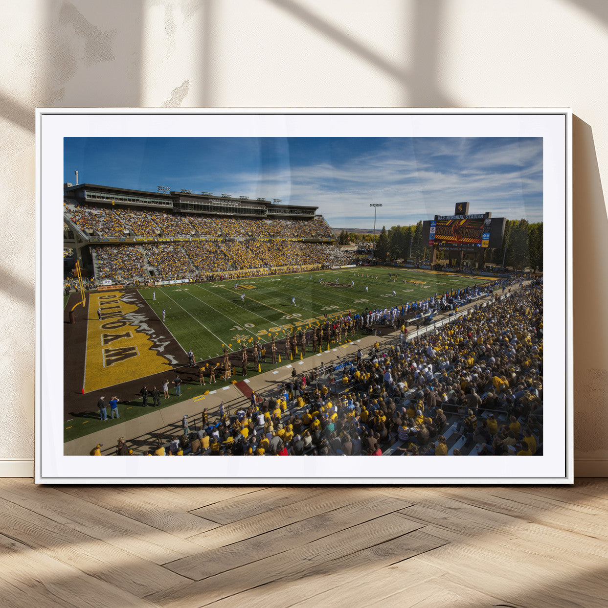 MGC-FP-36x24 - University of Wyoming Cowboys Football Team Print - Laramie Jonah Field War Memorial Stadium Wall