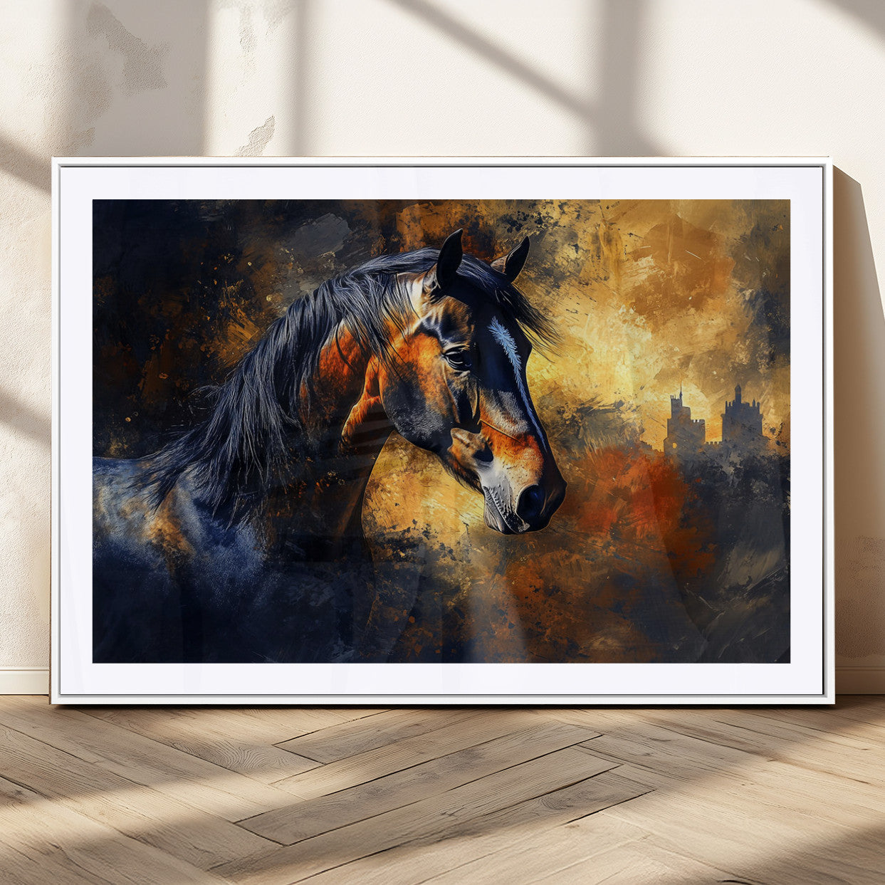 MGC-FP-36x24 - Abstract Horse Art Print - Abstract Canvas Wall Art | Perfect for Rustic Farmhouse, Modern, or