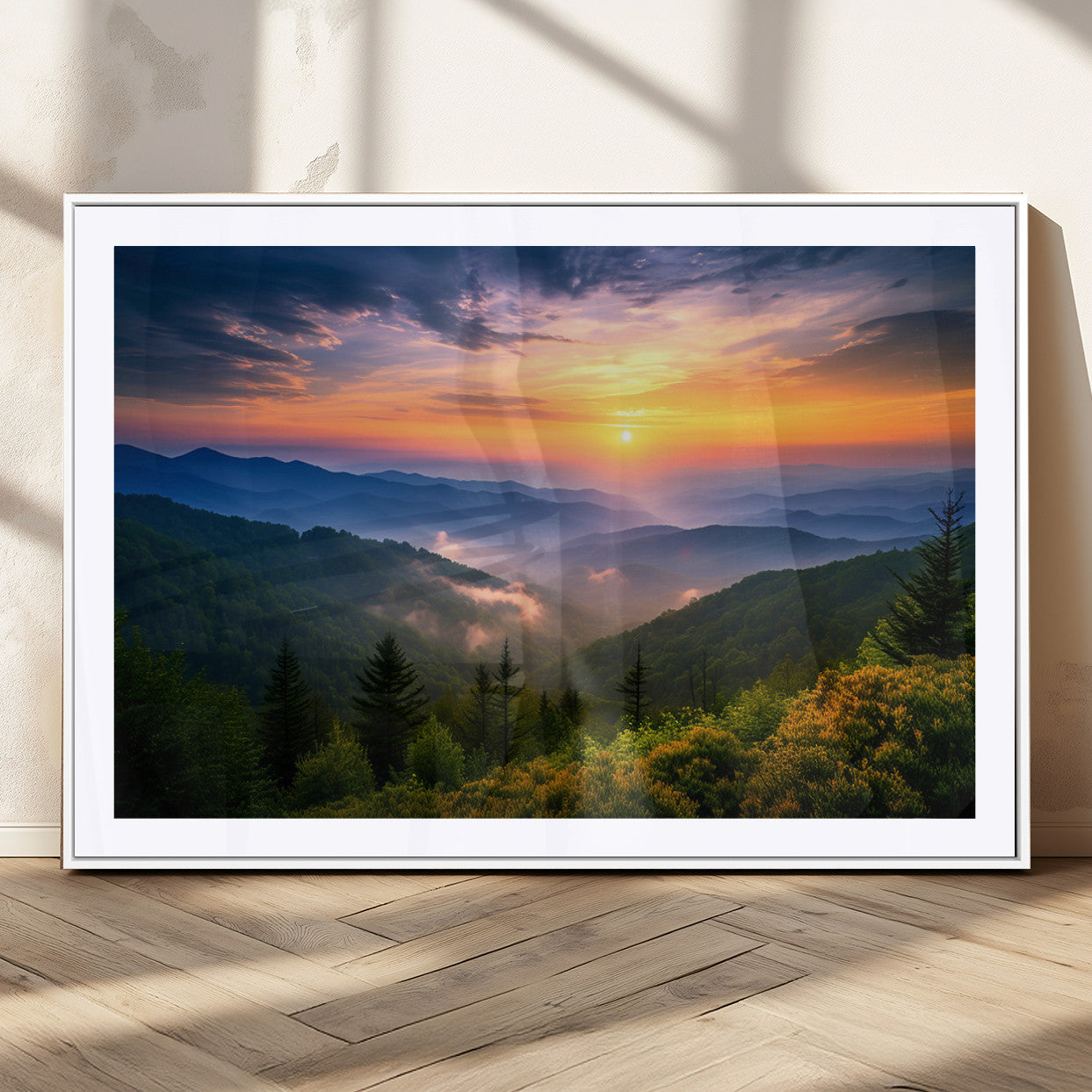 MGC-FP-36x24 - Majestic Mountain Sunrise Print | Landscape Wall Art | Canvas Print Ready to Hang | Farmhouse Wall