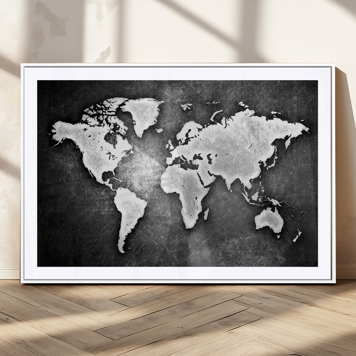 MGC-FP-36x24 - World Map Wall Art Canvas Print – Framed Wall Art for Anniversary Gift or Home Adventure Decor