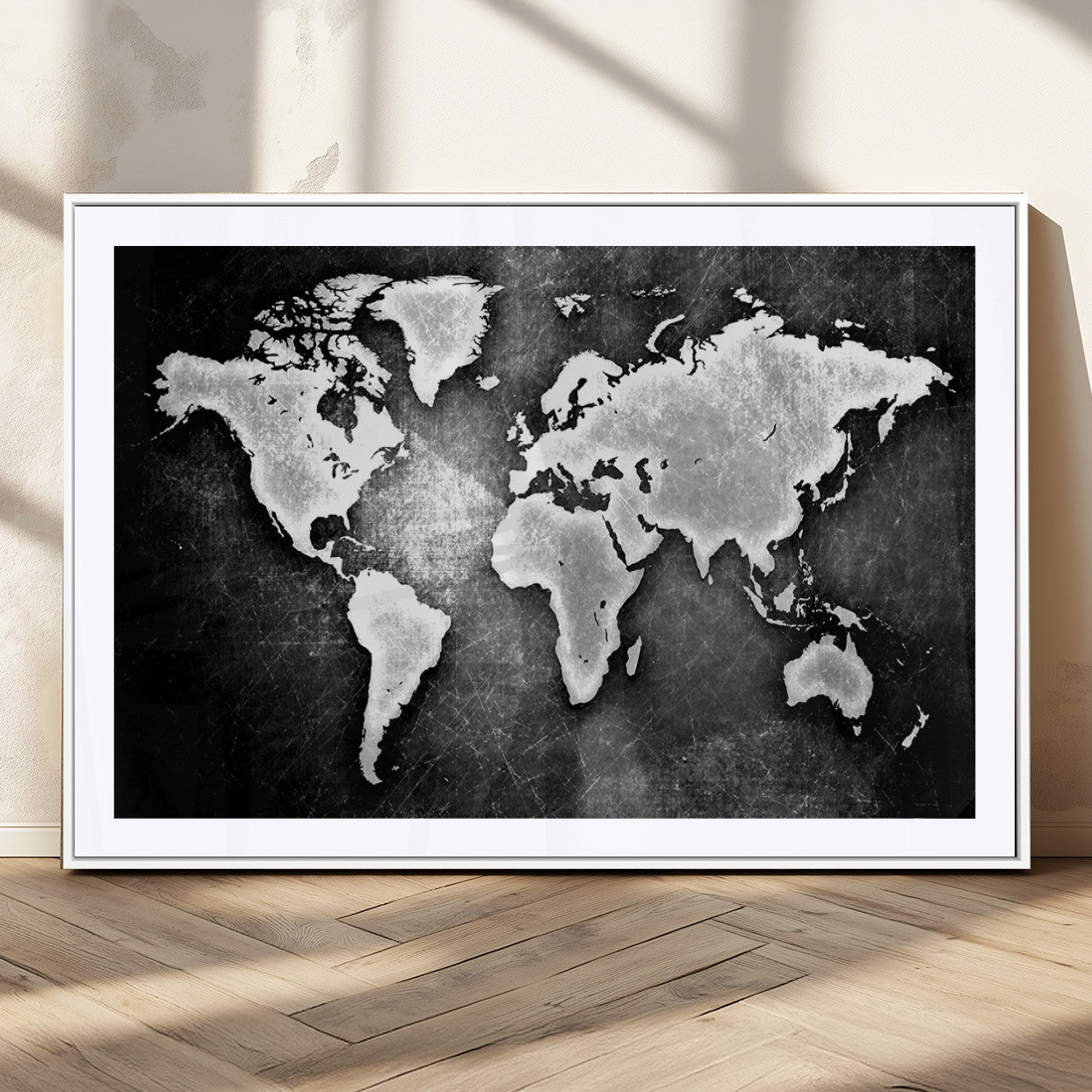 MGC-FP-36x24 - World Map Wall Art Canvas Print – Framed Wall Art for Anniversary Gift or Home Adventure Decor