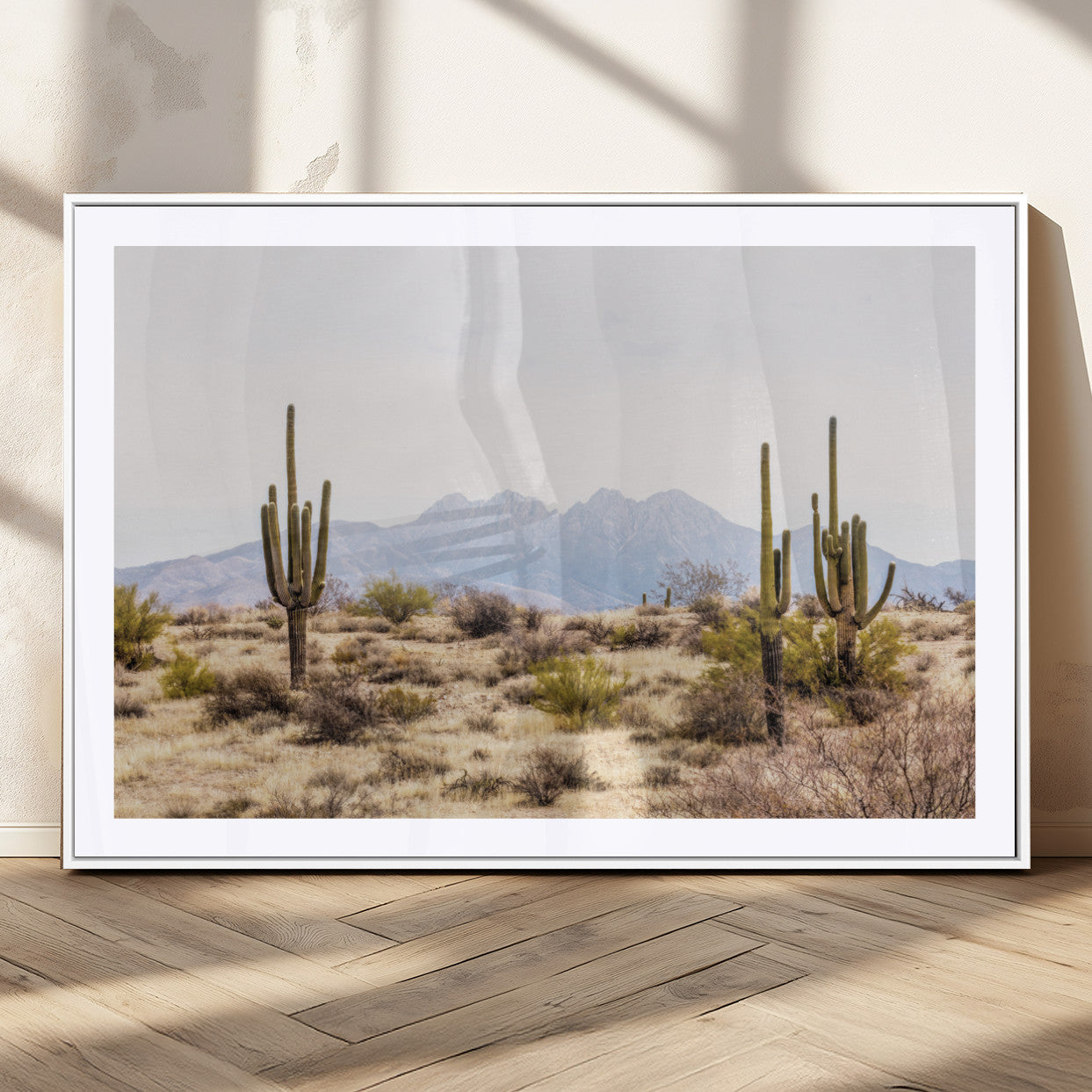 MGC-FP-36x24 - Arizona Desert Wall Art Print | Arizona Desert Canvas Print with Saguaro Cacti | Southwestern