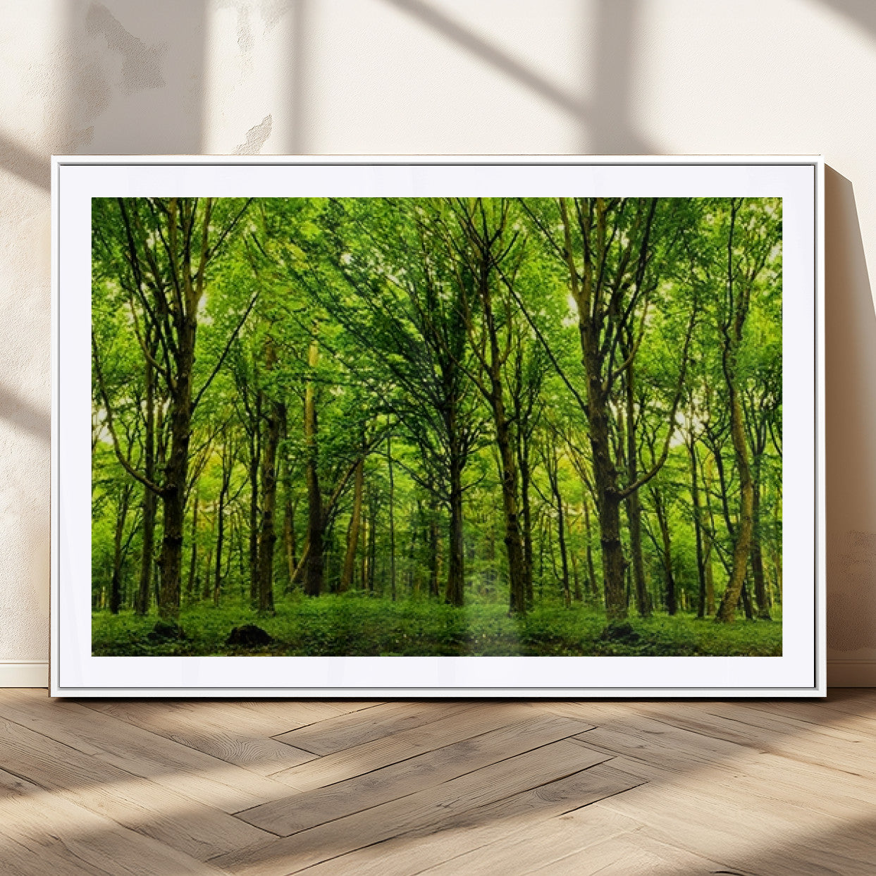 MGC-FP-36x24 - Lush Green Forest Canvas Print | 3-Panel Forest Wall Art | Nature Landscape for Living Room
