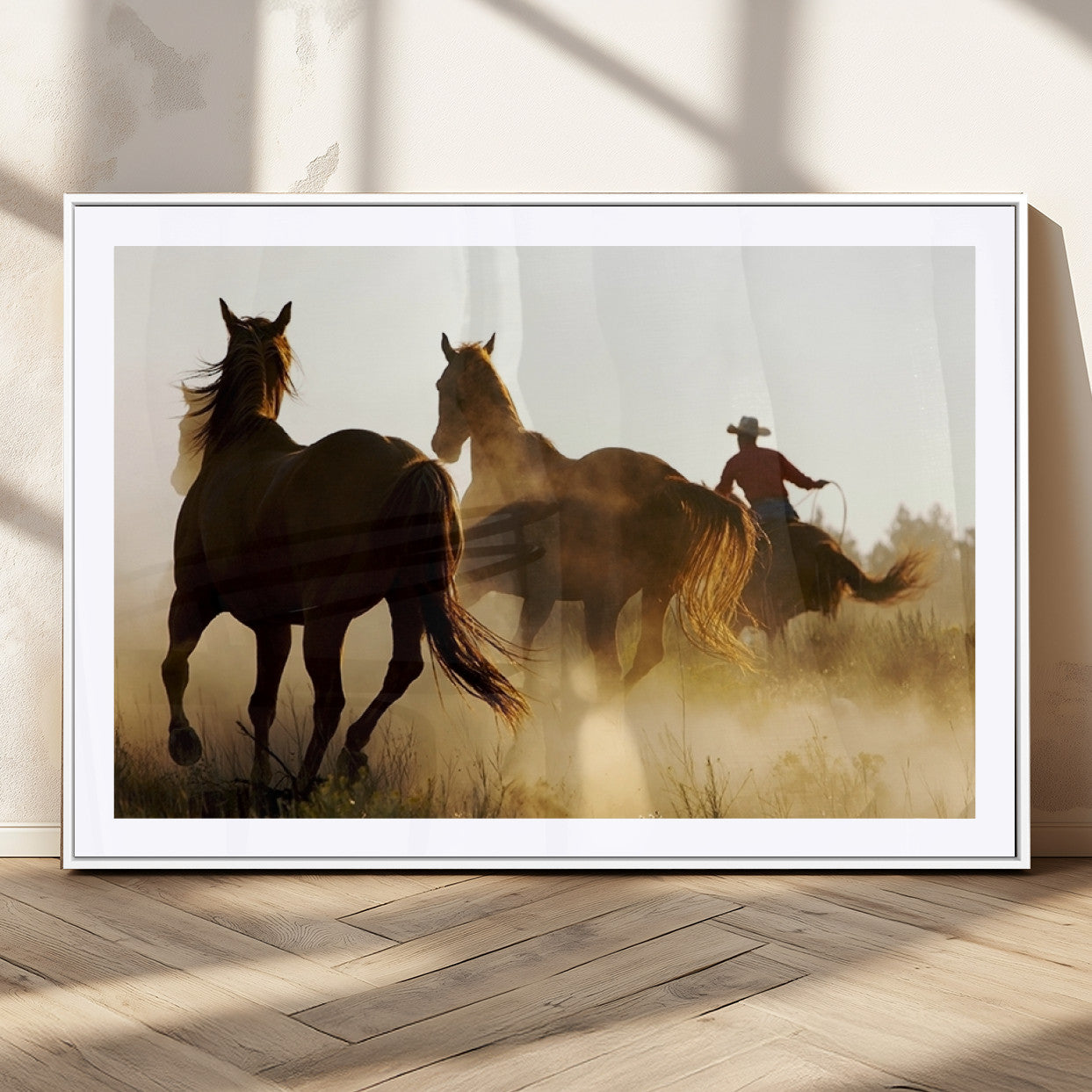 MGC-FP-36x24 - Horses and Cowboys Wall Art Canvas Print