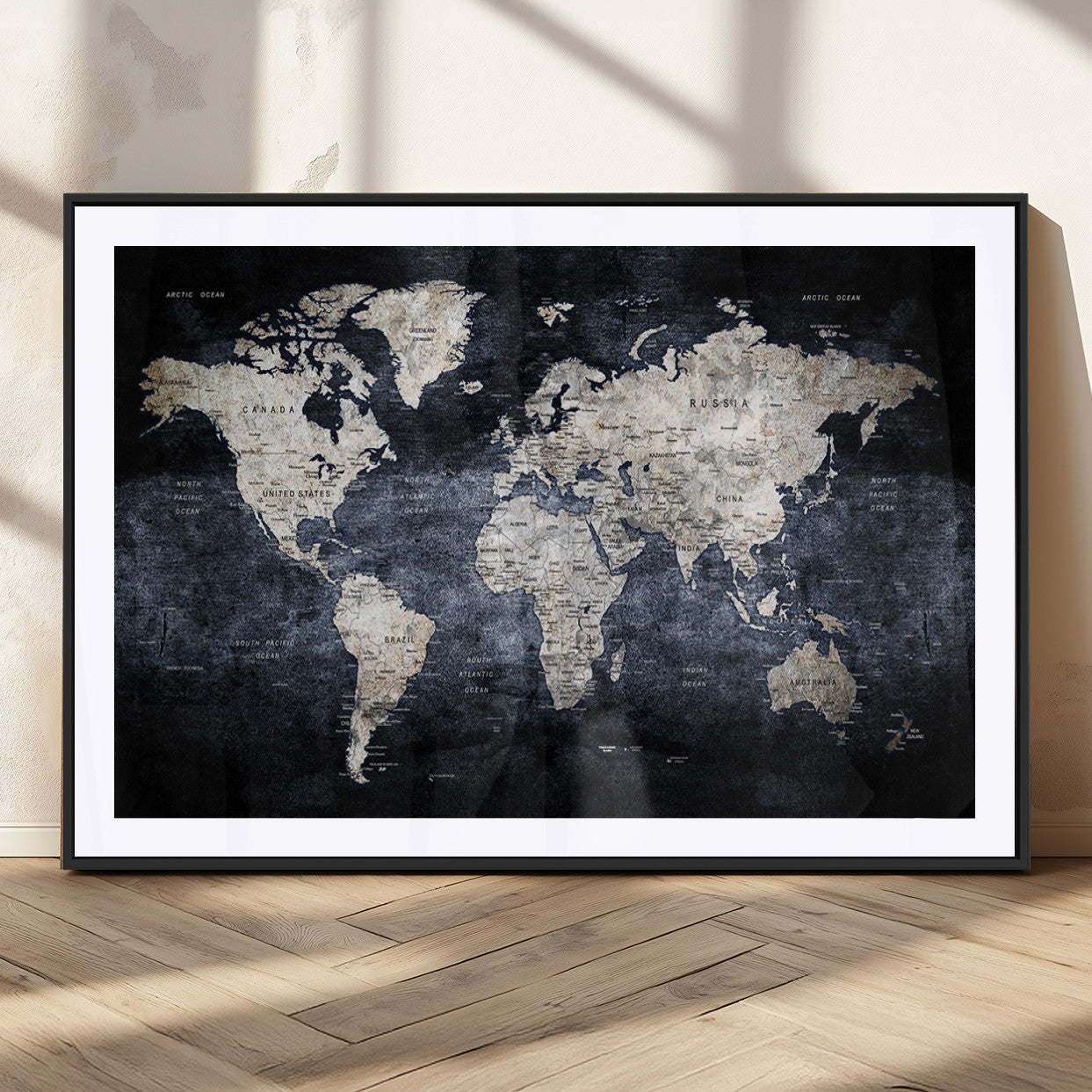 MGC-FP-36x24 - World Map Wall Art Canvas Print for Home and Office Decor