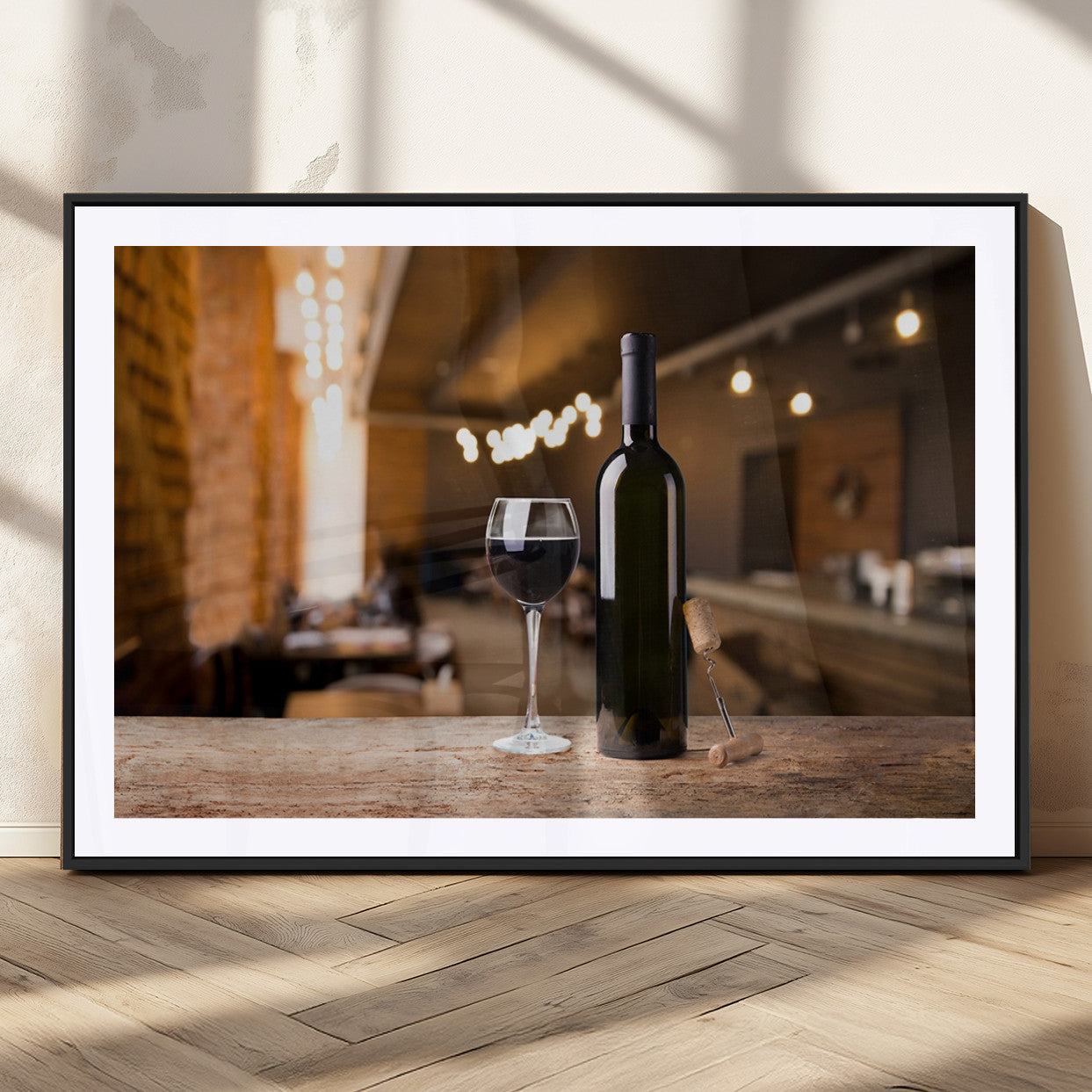 MGC-FP-36x24 - Wine and Bottle Wall Art Canvas Print