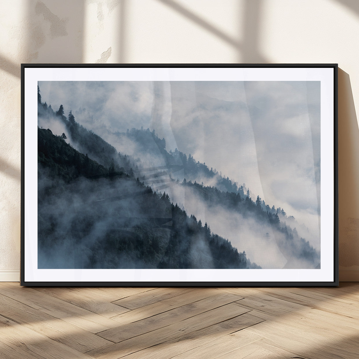 MGC-FP-36x24 - Foggy Forest Wall Art Canvas Print – Misty Mountain Landscape Decor – Ready to Hang Nature-Inspired