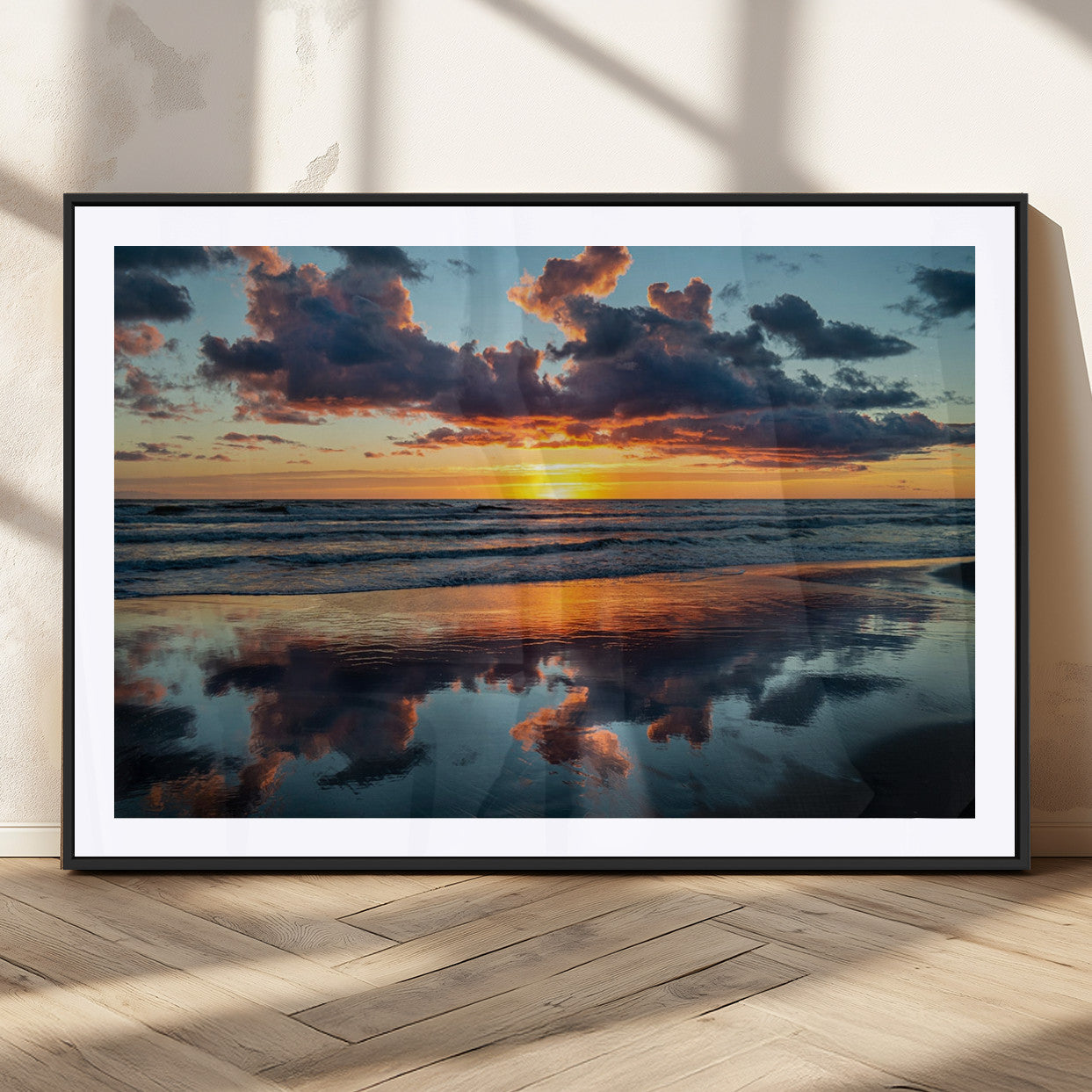 MGC-FP-36x24 - Cloudy Weather At The Beach Wall Art Canvas Print