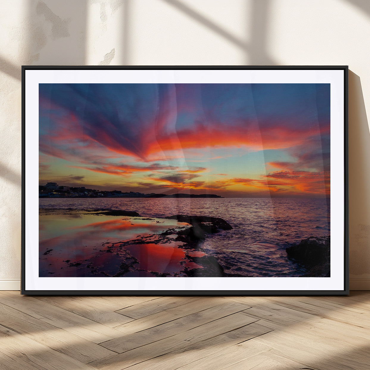 MGC-FP-36x24 - Glorious Sunset on The Beach Wall Art Canvas Print