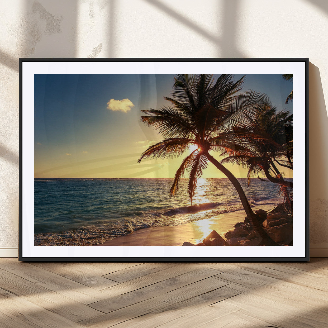 82710-MGC-FP-36x24_Black-Sunset Palm Trees Wall Art Canvas Print
