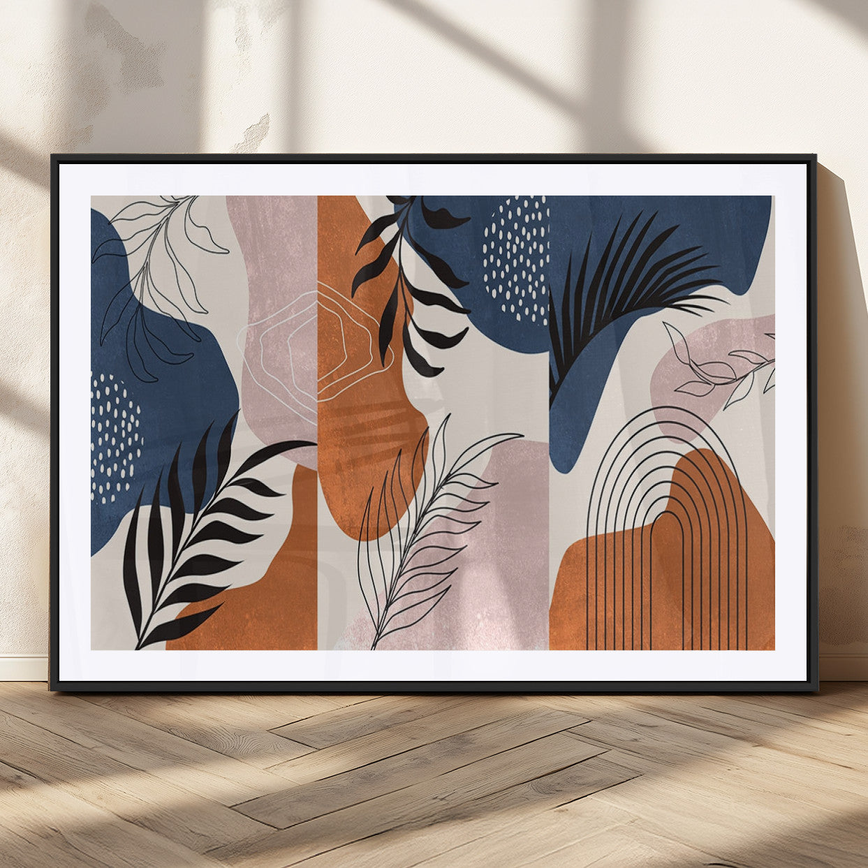 MGC-FP-36x24 - Boho Wall Art Canvas Print Set Mid-Century Prints Bohemian Wall Artwork Prints Boho Neutral,