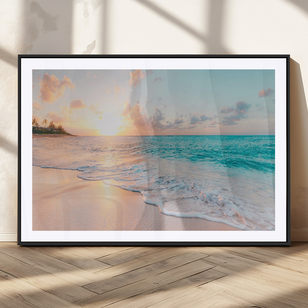 MGC-FP-36x24 - Beach Wall Art - Stunning Ocean Sunset Canvas Print with Coastal Design for Elegant and Relaxing