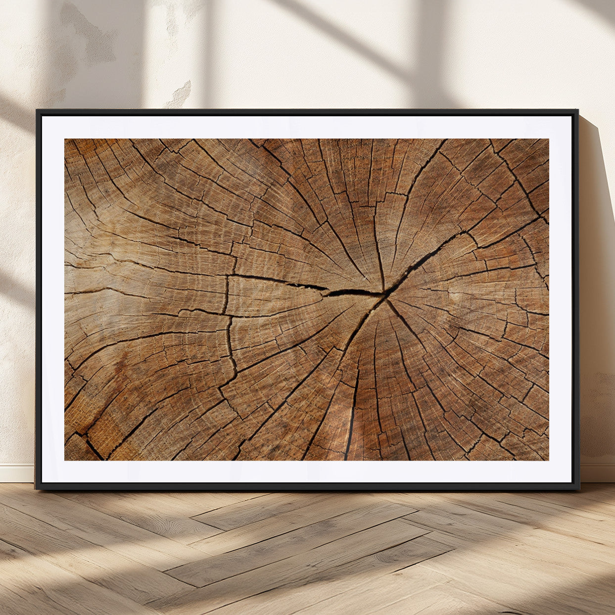 MGC-FP-36x24 - Tree Ring Canvas Art, Rustic Wood Grain Wall Art, Tree Slice Decor for Modern Homes, Giclee