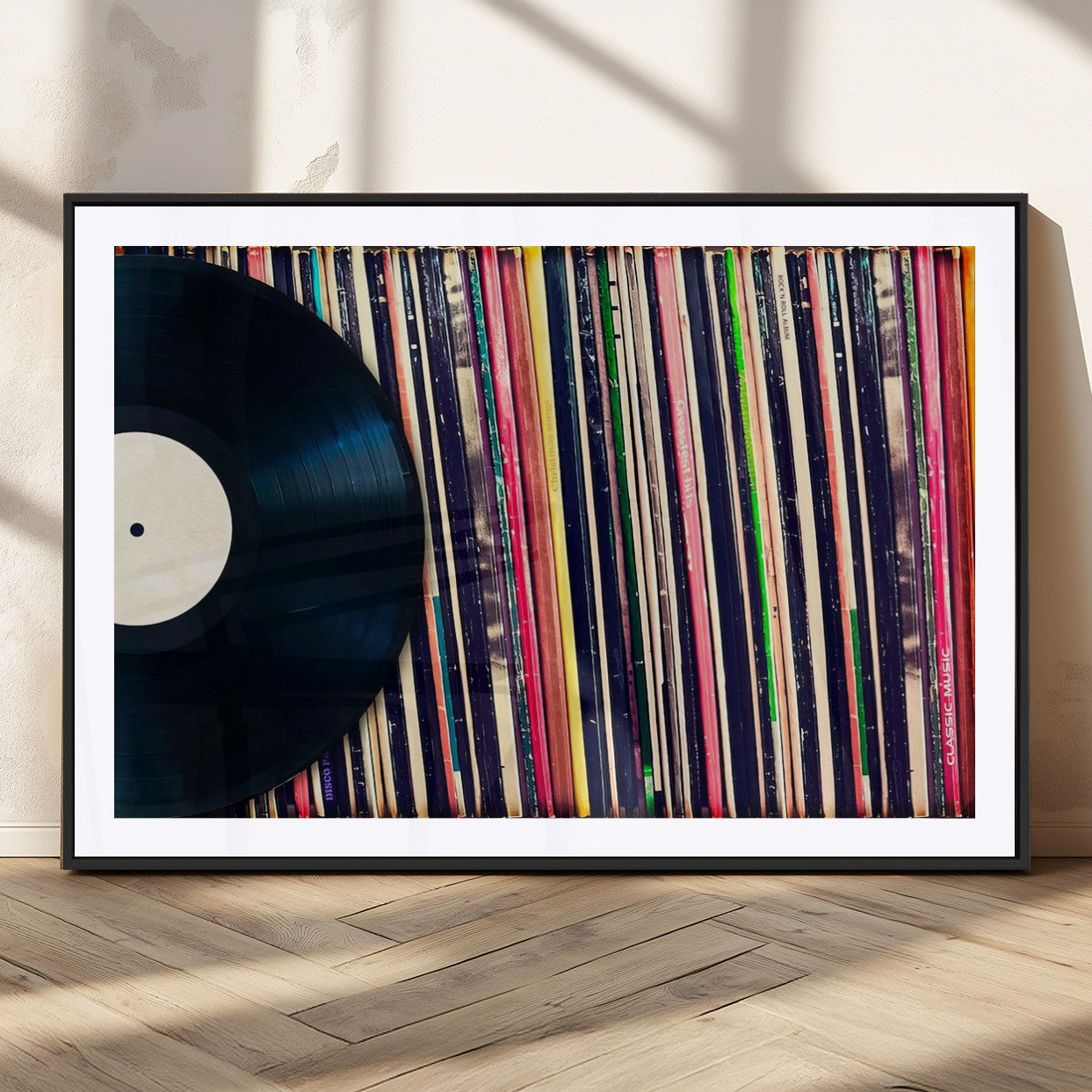 MGC-FP-36x24 - Vinyl Record and Album Collection Canvas Wall Art - Retro Music Decor, Vintage Vinyl, Vinyl Record