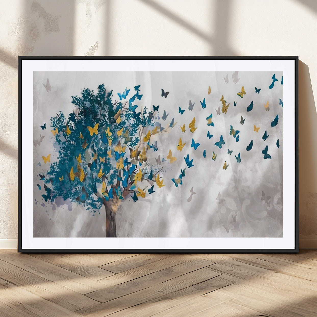 37564-MGC-FP-36x24_Black-Tree Butterfly Abstract Tree and Butterfly Wall Art Canvas Print