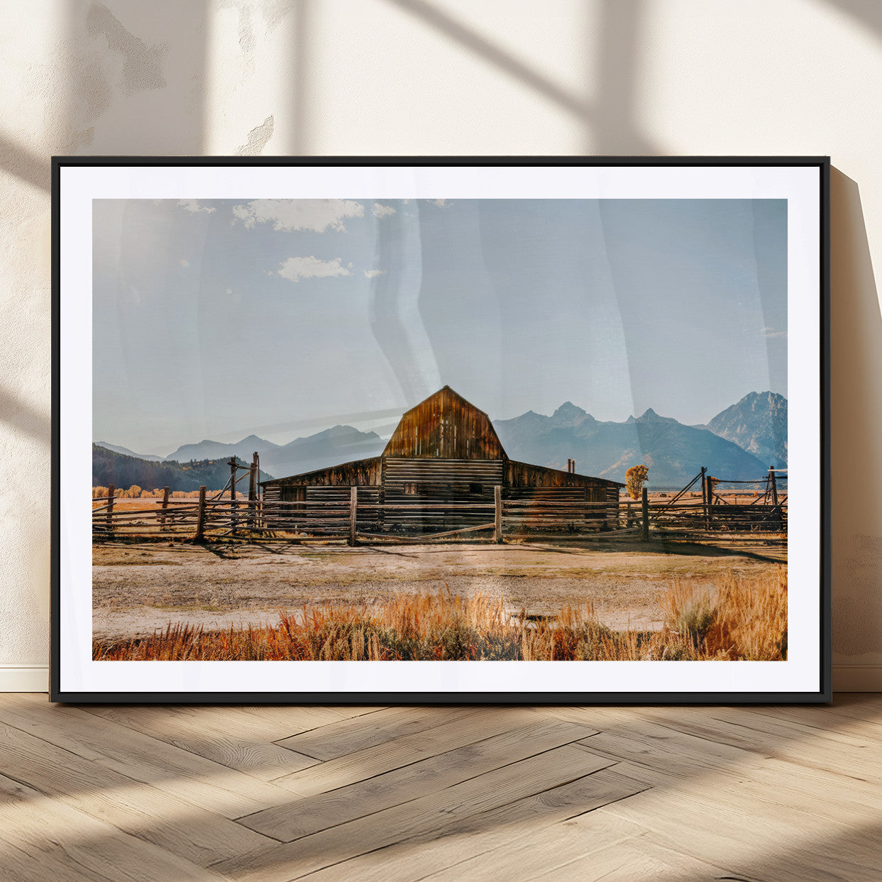MGC-FP-36x24 - Vintage Old Barn Field Wall Art Canvas Print for Farmhouse Decor - Rustic Barn Wall Art Canvas Print