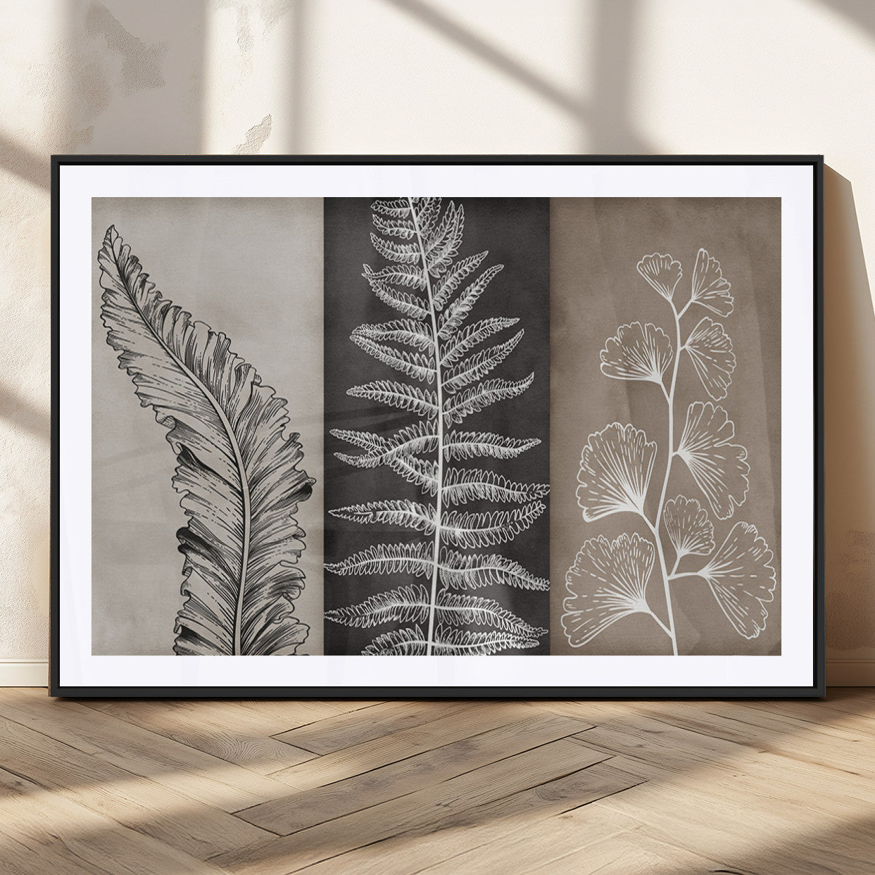 MGC-FP-36x24 - Minimalist Botanical Wall Art Canvas Print, Framed and Ready to Hang - Nature Art Print for Home