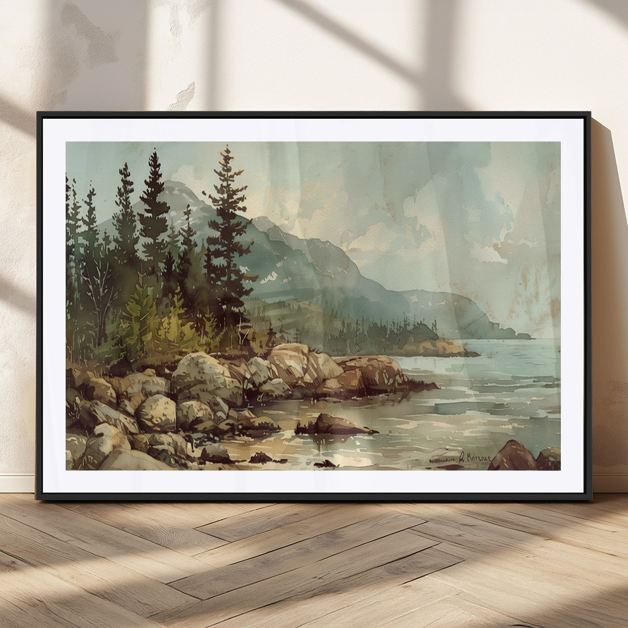 24809-MGC-FP-36x24_Black-Abstract Acadia National Park Wall Art Canvas Print - Stunning 3-Panel Wall Art Canvas Print,