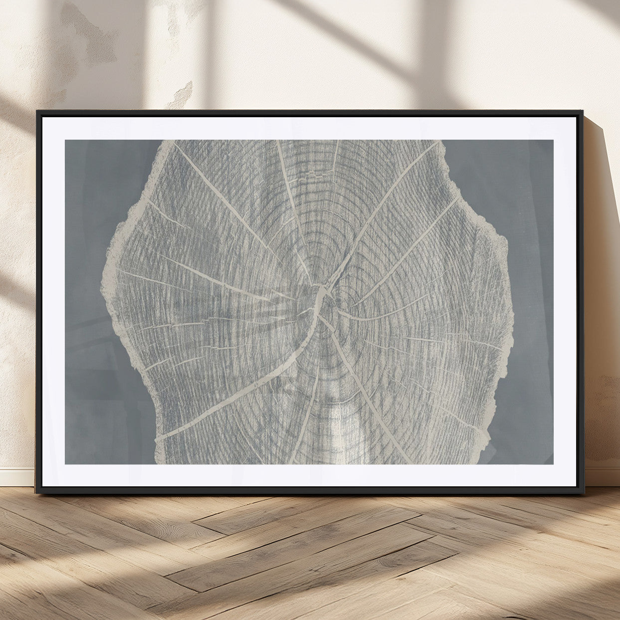 25547-MGC-FP-36x24_Black-Abstract Tree Ring Wall Art Canvas Print – Nature-Inspired, Ready to Hang, Modern Home Decor