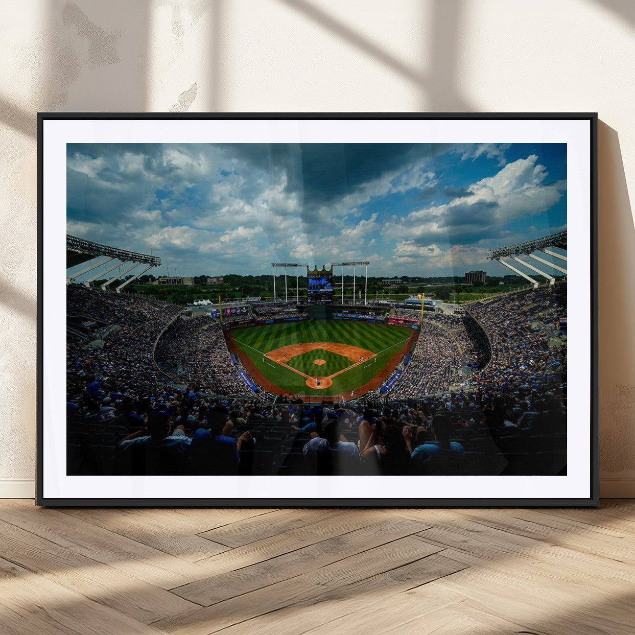 MGC-FP-36x24 - 3-Panel Kauffman Stadium Wall Art Print | Large Kansas City Royals Baseball Canvas Print for Sports